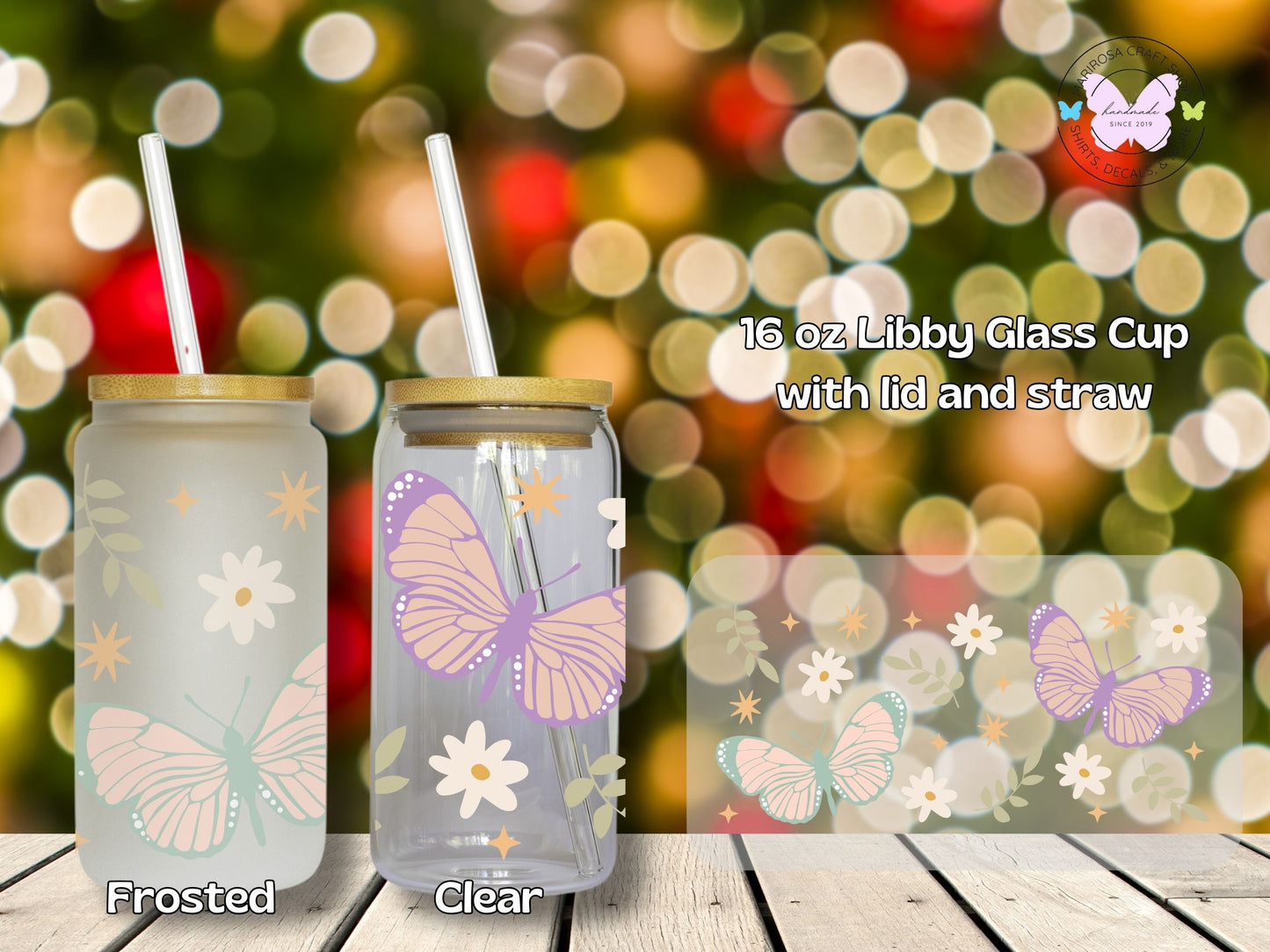 Pastel Butterfly Libby Glass - MariROsa Craft Shop