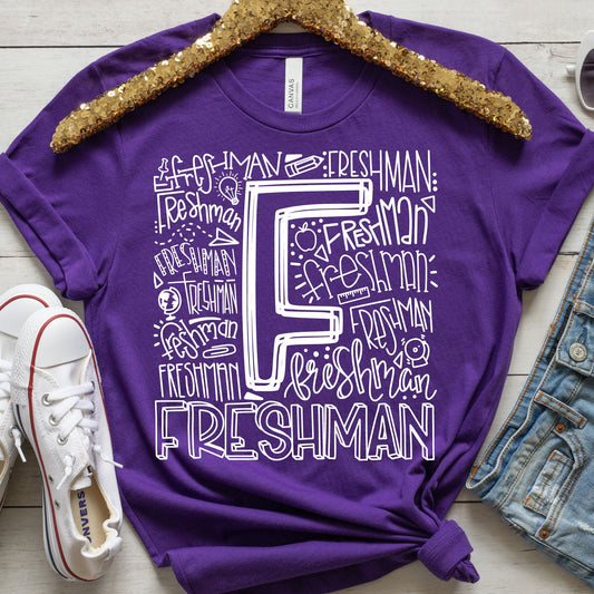 Freshman Typography Primary Color Tees - MariROsa Craft Shop