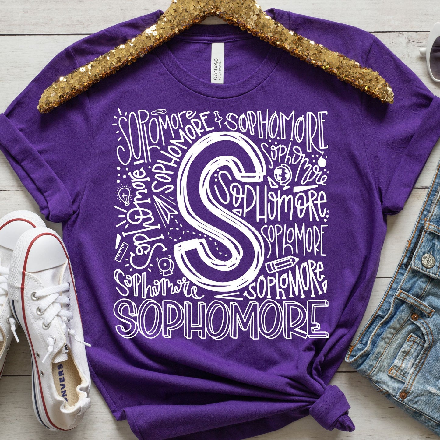 Sophomore Typography Primary Color Tees - MariROsa Craft Shop