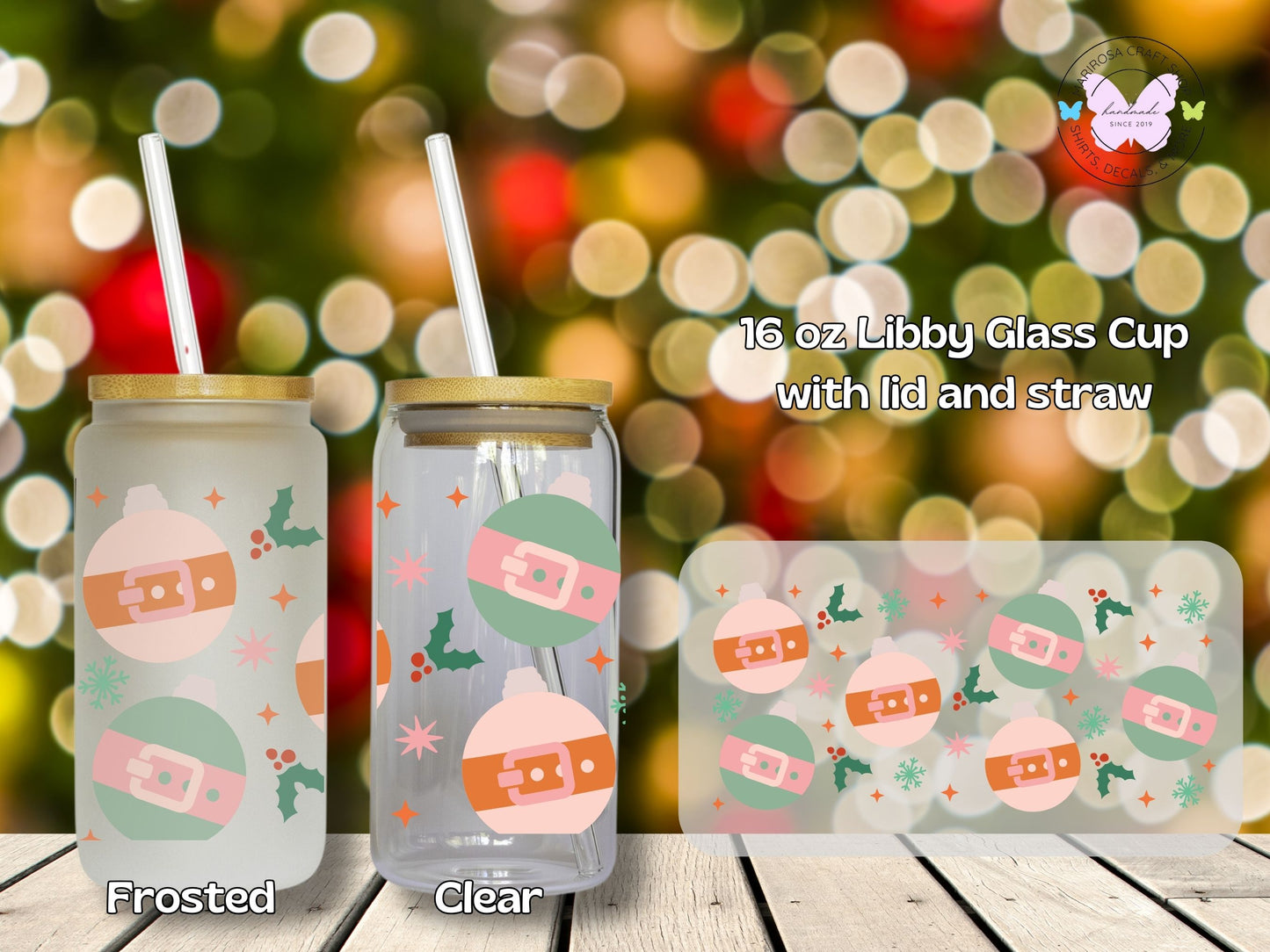 Santa Ornaments Libby Glass - MariROsa Craft Shop