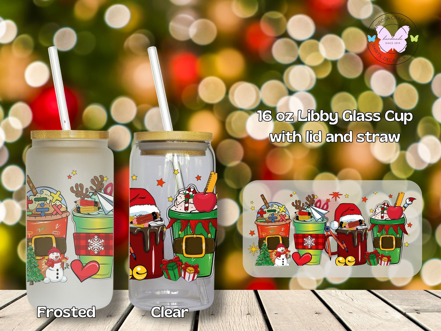 Teacher Coffees and Fraps Libby Glass - MariROsa Craft Shop