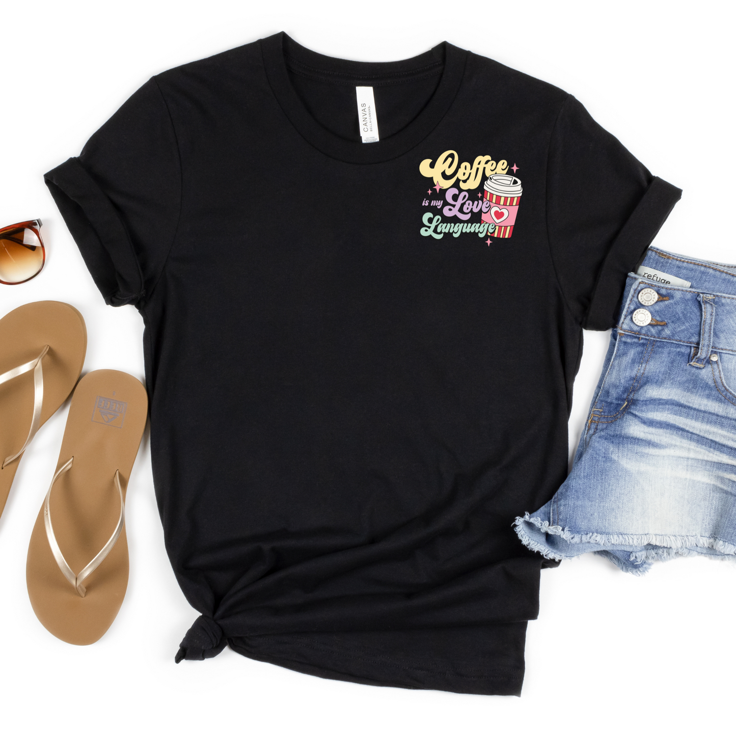 Coffee is My Love Language Pocket Tee - MariROsa Craft Shop