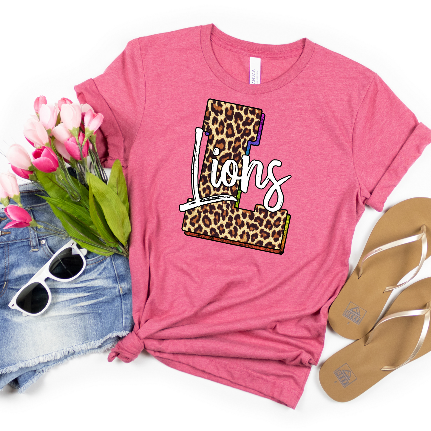 Lions Mascot Leopard Initial L Shirt - MariROsa Craft Shop