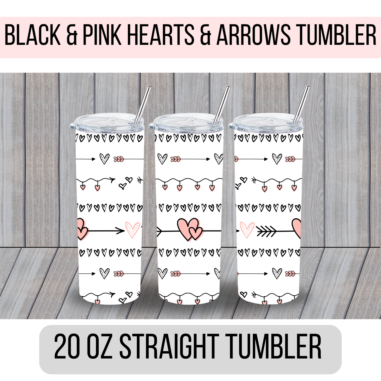 Hearts and Arrows Tumbler - MariROsa Craft Shop