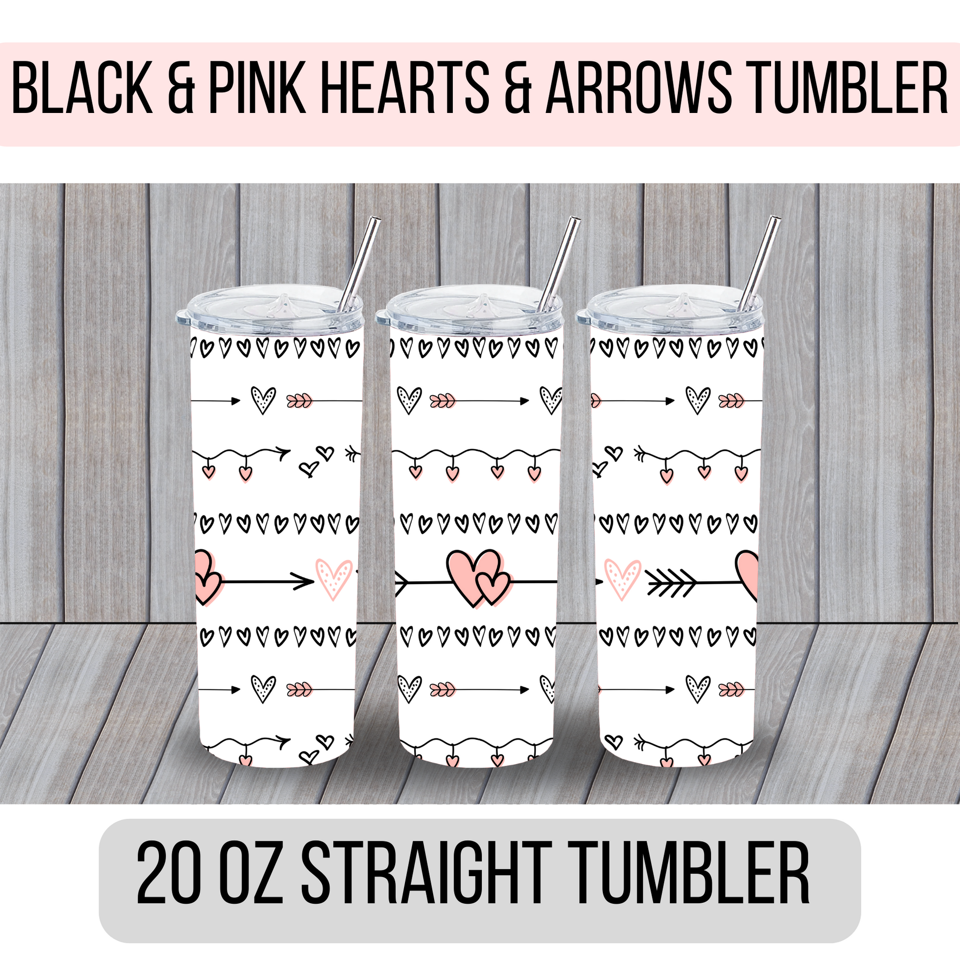 Hearts and Arrows Tumbler - MariROsa Craft Shop