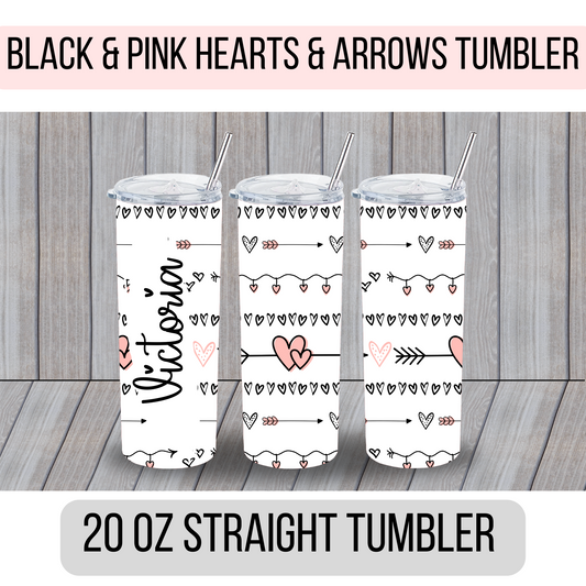 Hearts and Arrows Tumbler - MariROsa Craft Shop