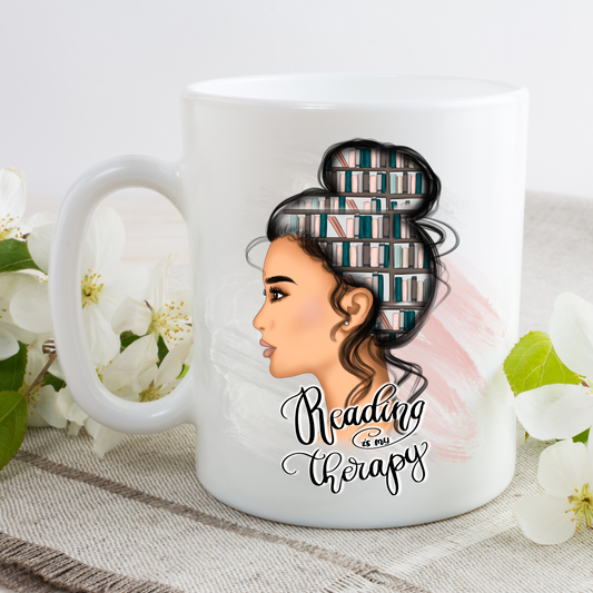 Reading is Therapy Mug - MariROsa Craft Shop