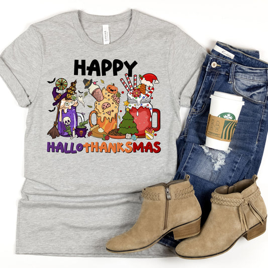 Happy HalloThankMas Tee - MariROsa Craft Shop