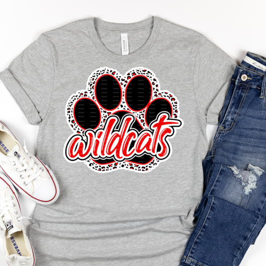 Polka Dot Paw Print Mascot Spirit Tee