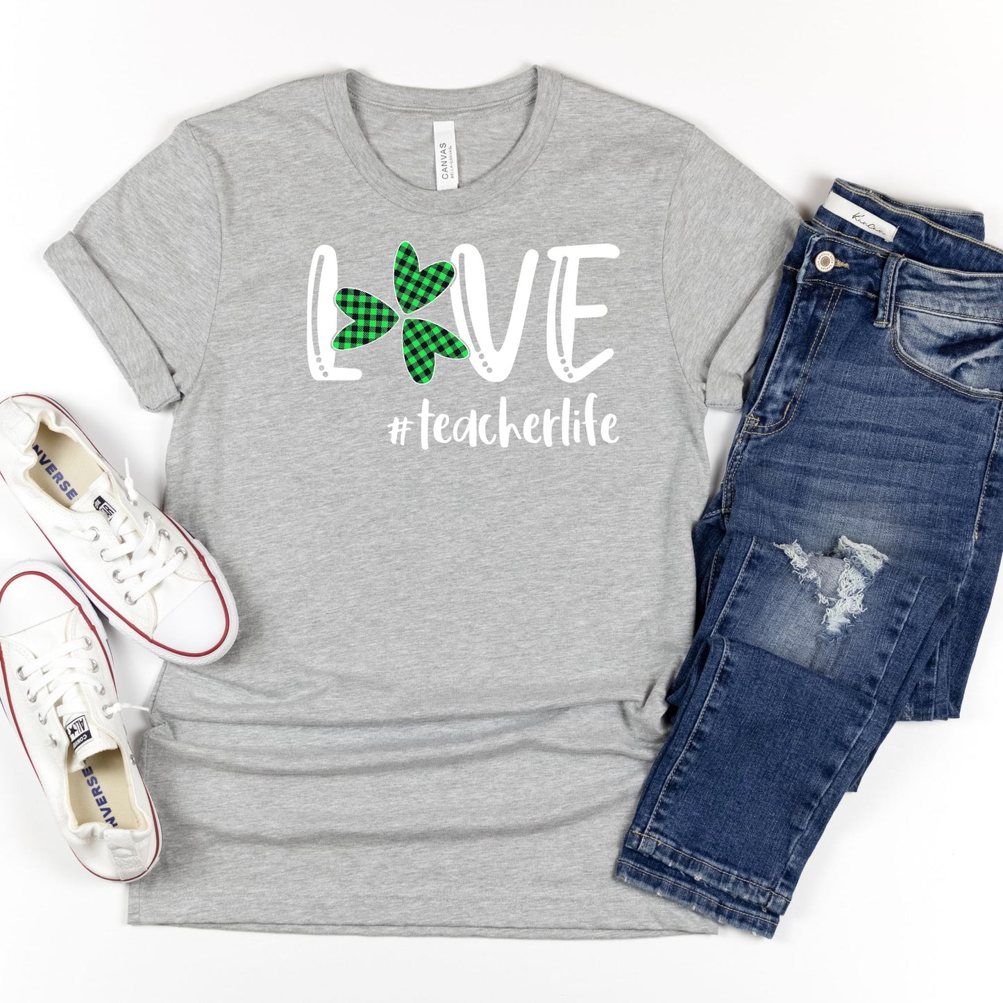 Love #teacherlife Shamrock Tee