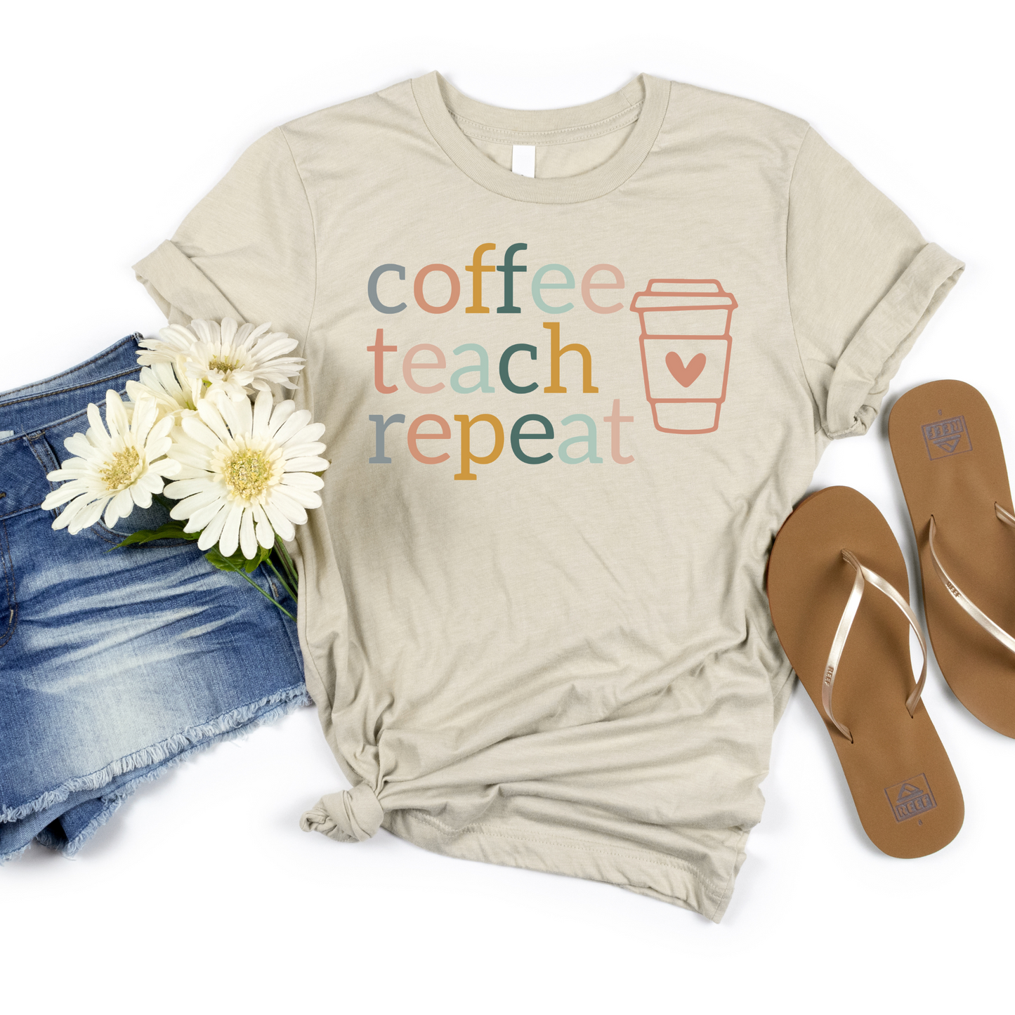 Coffee Teach Repeat Tee