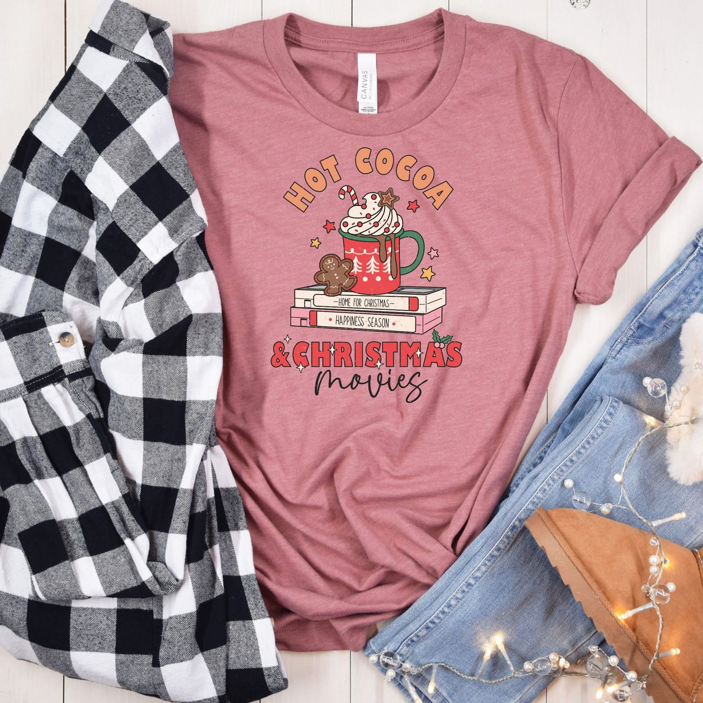 Hot Cocoa and Christmas Movies Tee