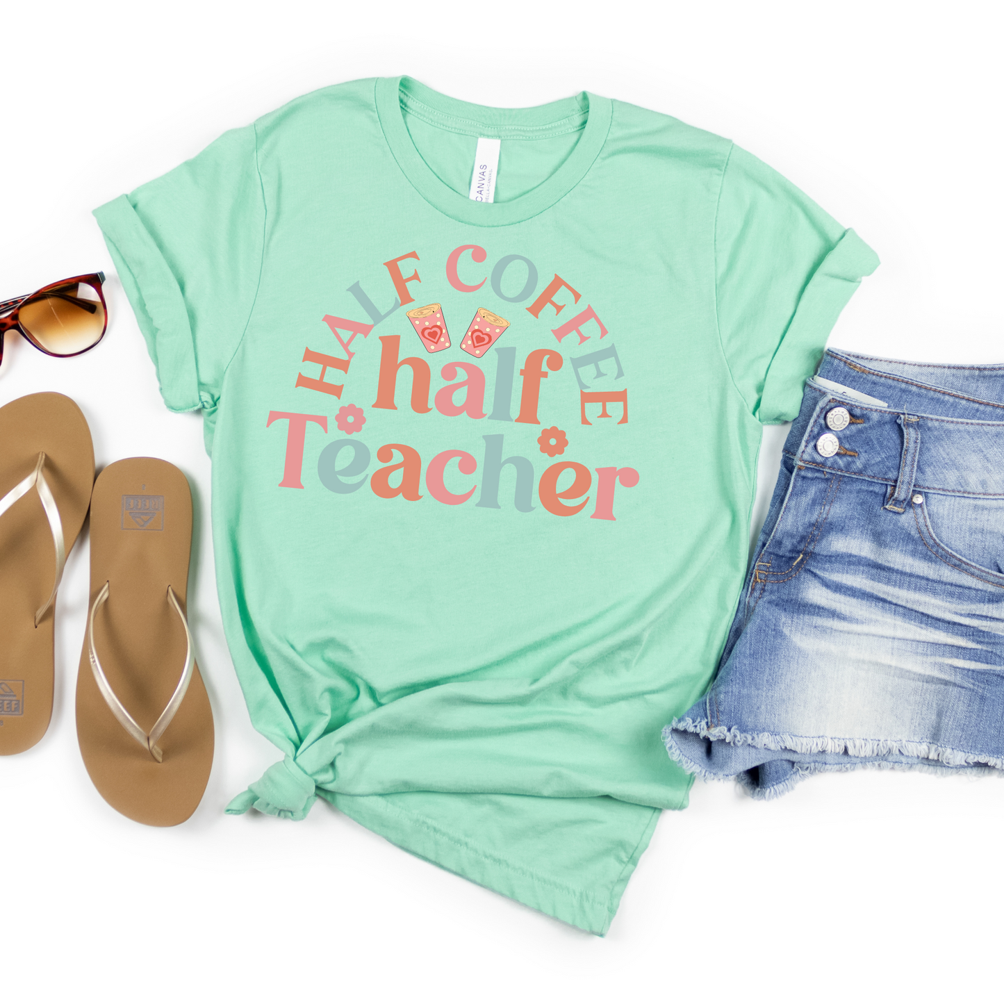 Half Coffee Half Teacher Tee