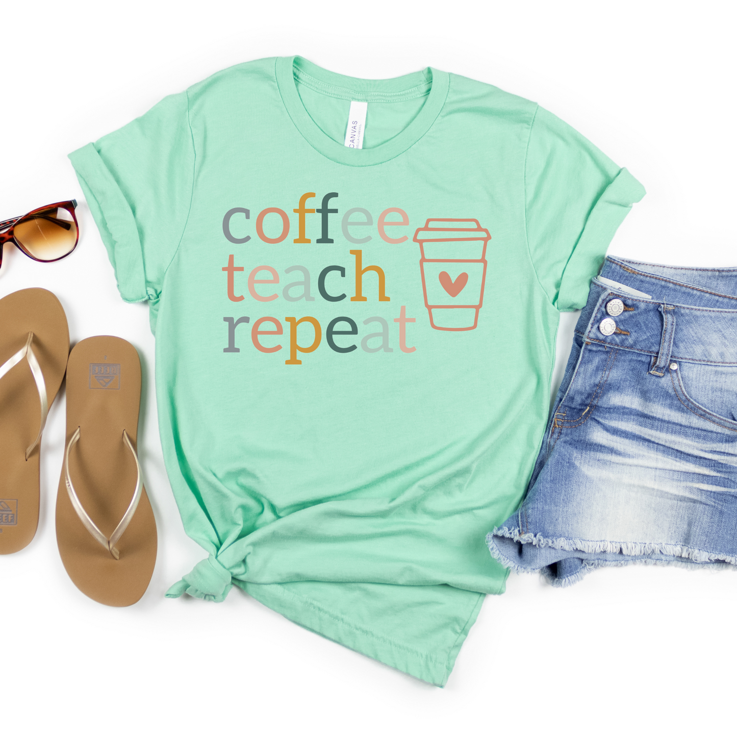 Coffee Teach Repeat Tee