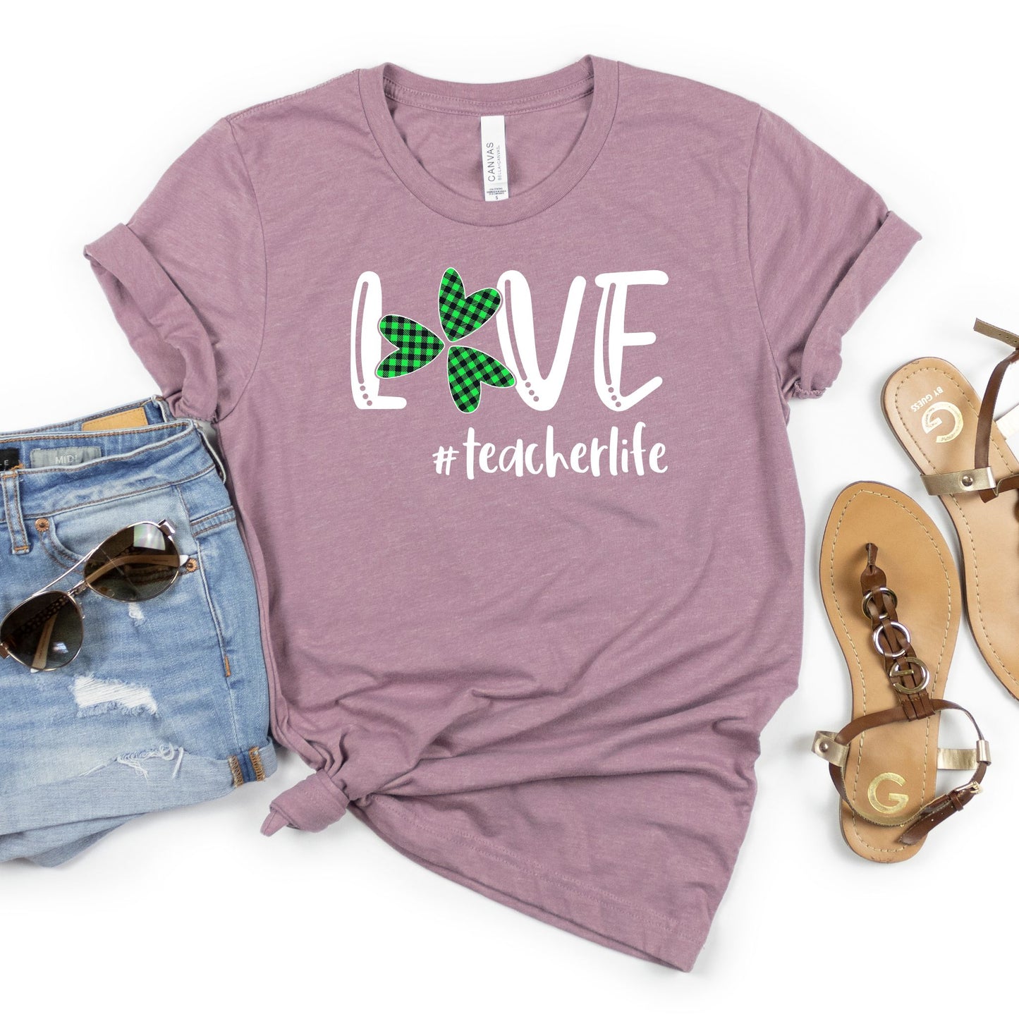 Love #teacherlife Shamrock Tee