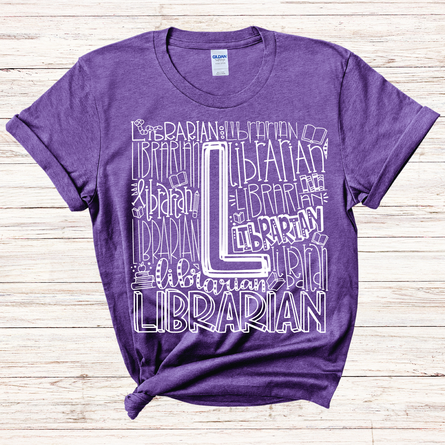 Librarian Typography Design Tee