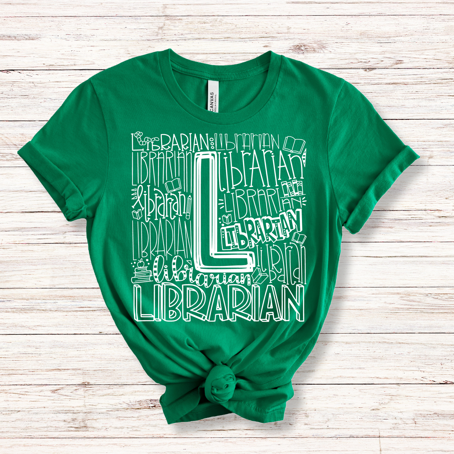 Librarian Typography Design Tee