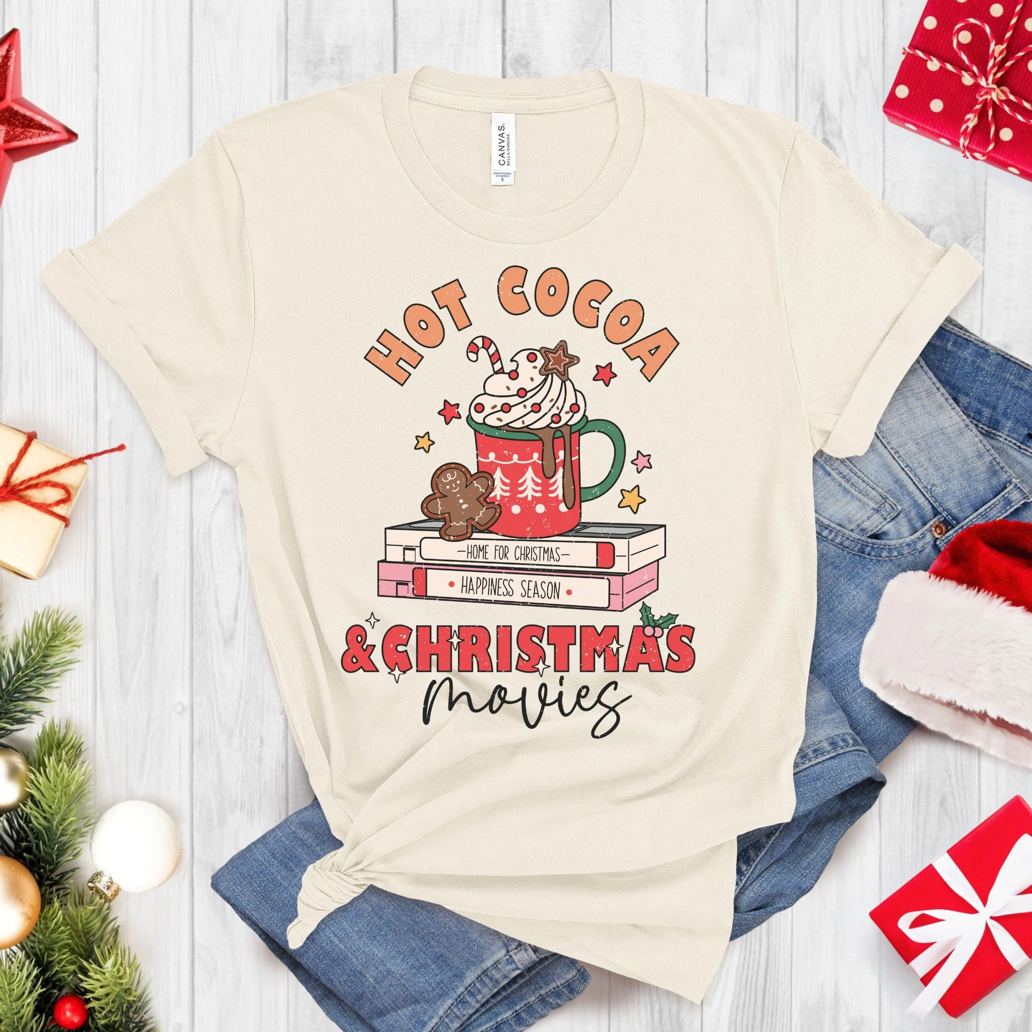 Hot Cocoa and Christmas Movies Tee