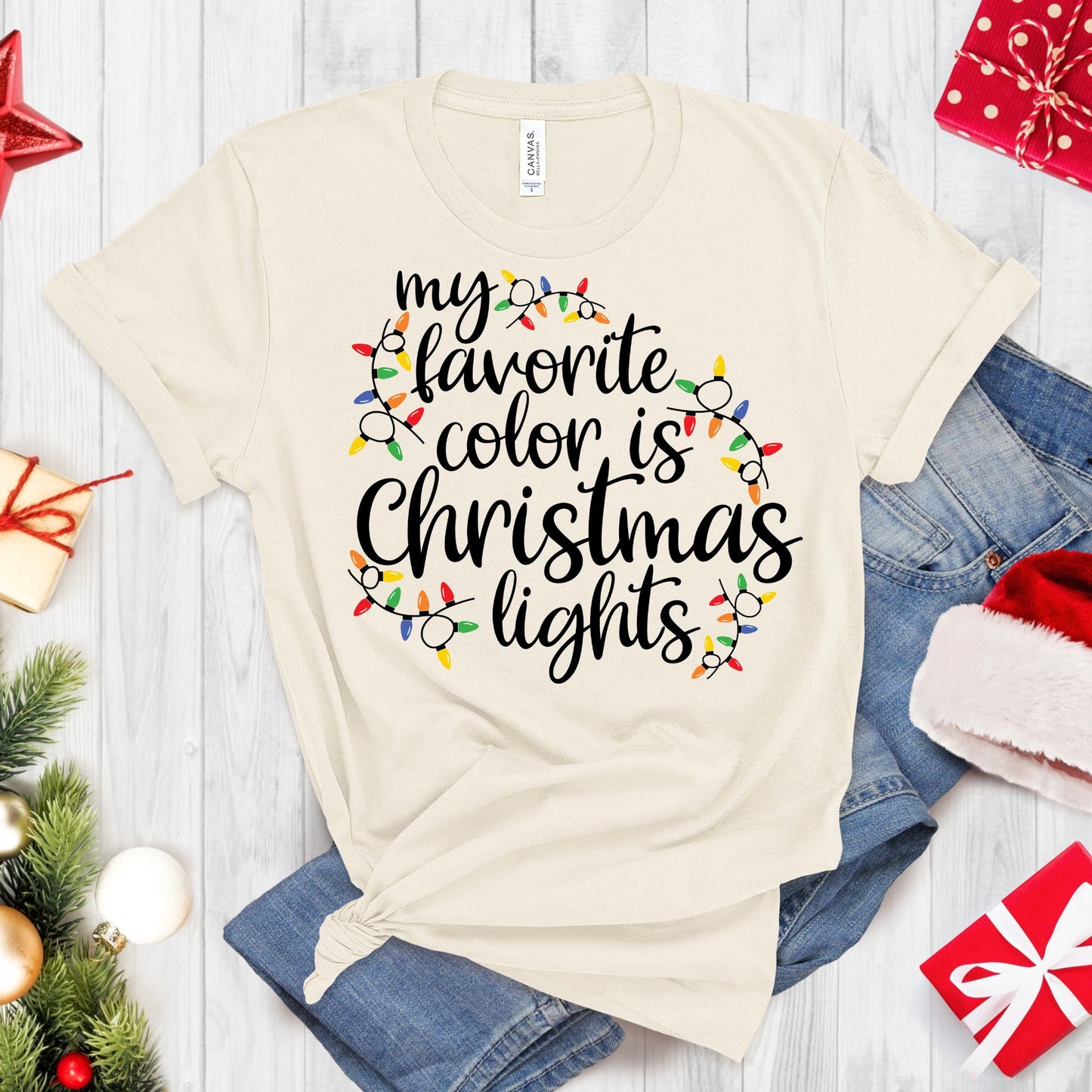My Favorite Color is Christmas Lights Tee
