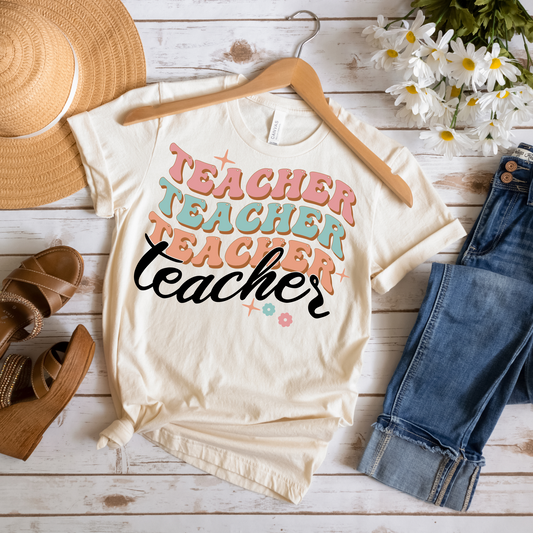 Repeat Teacher Pattern Tee