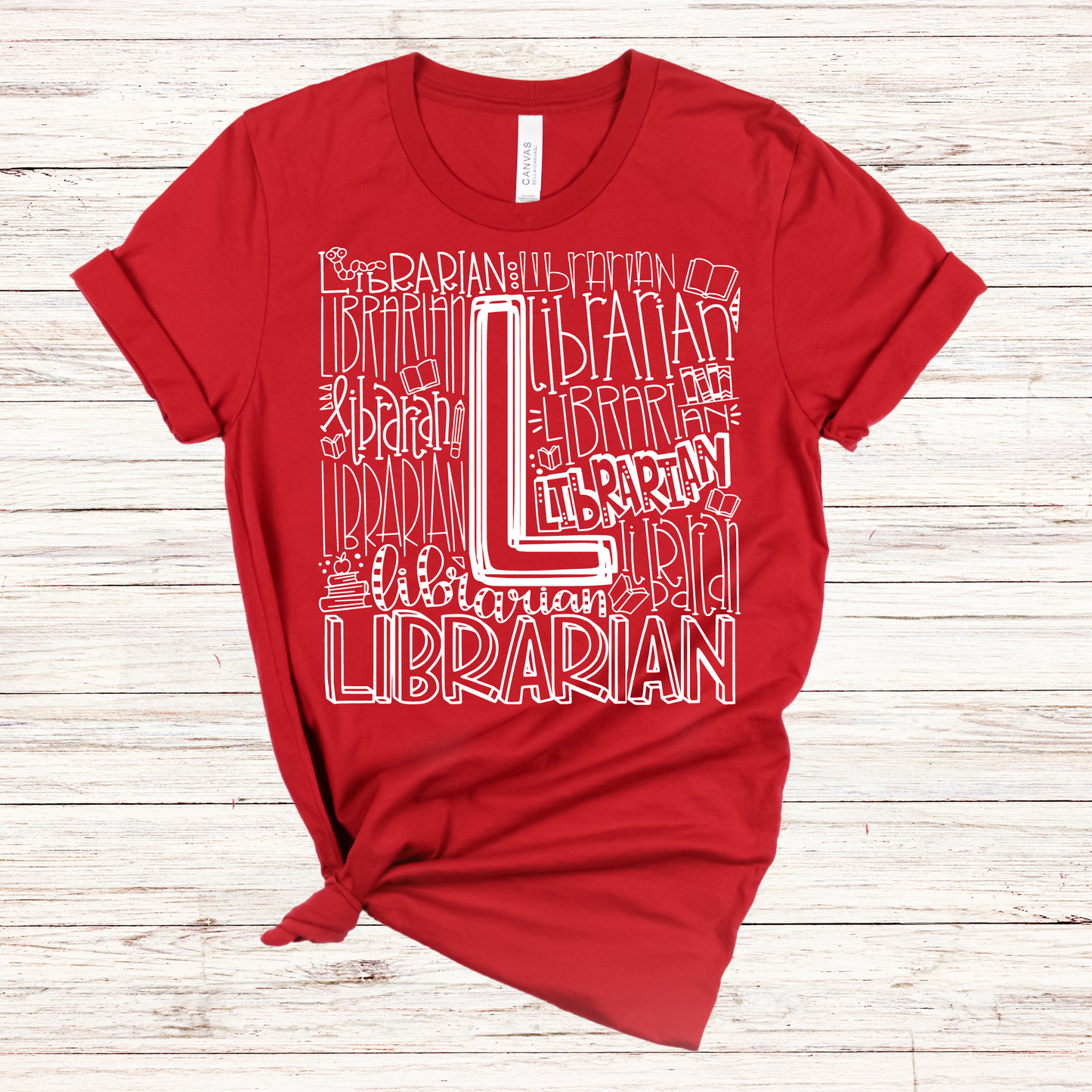 Librarian Typography Design Tee