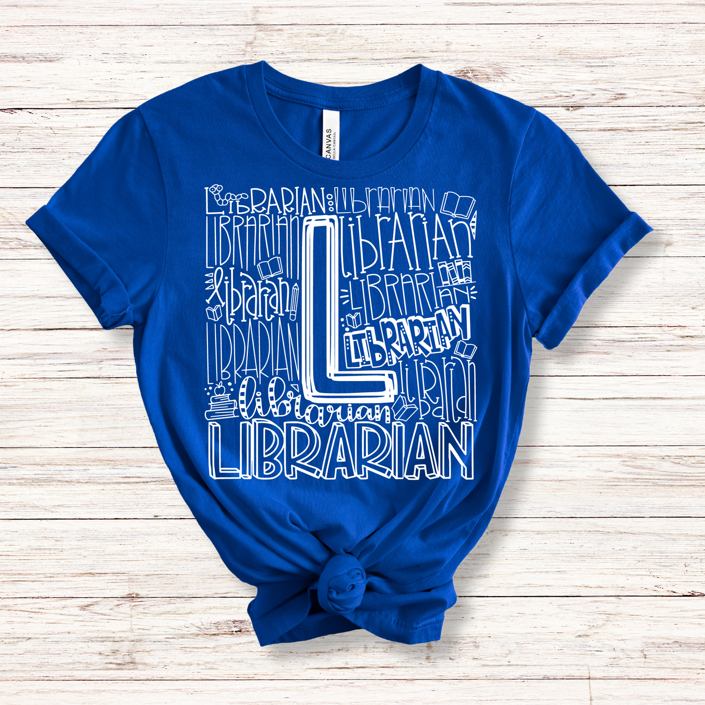 Librarian Typography Design Tee