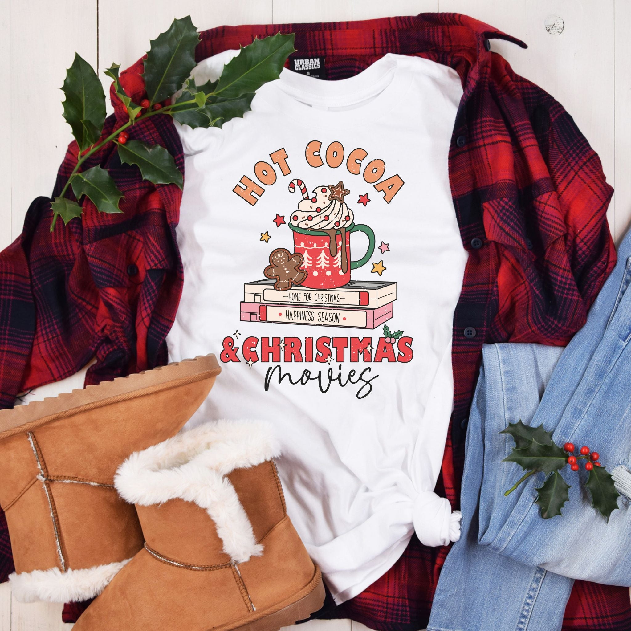 Hot Cocoa and Christmas Movies Tee