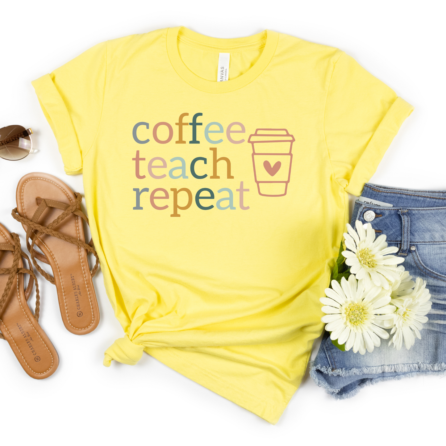 Coffee Teach Repeat Tee