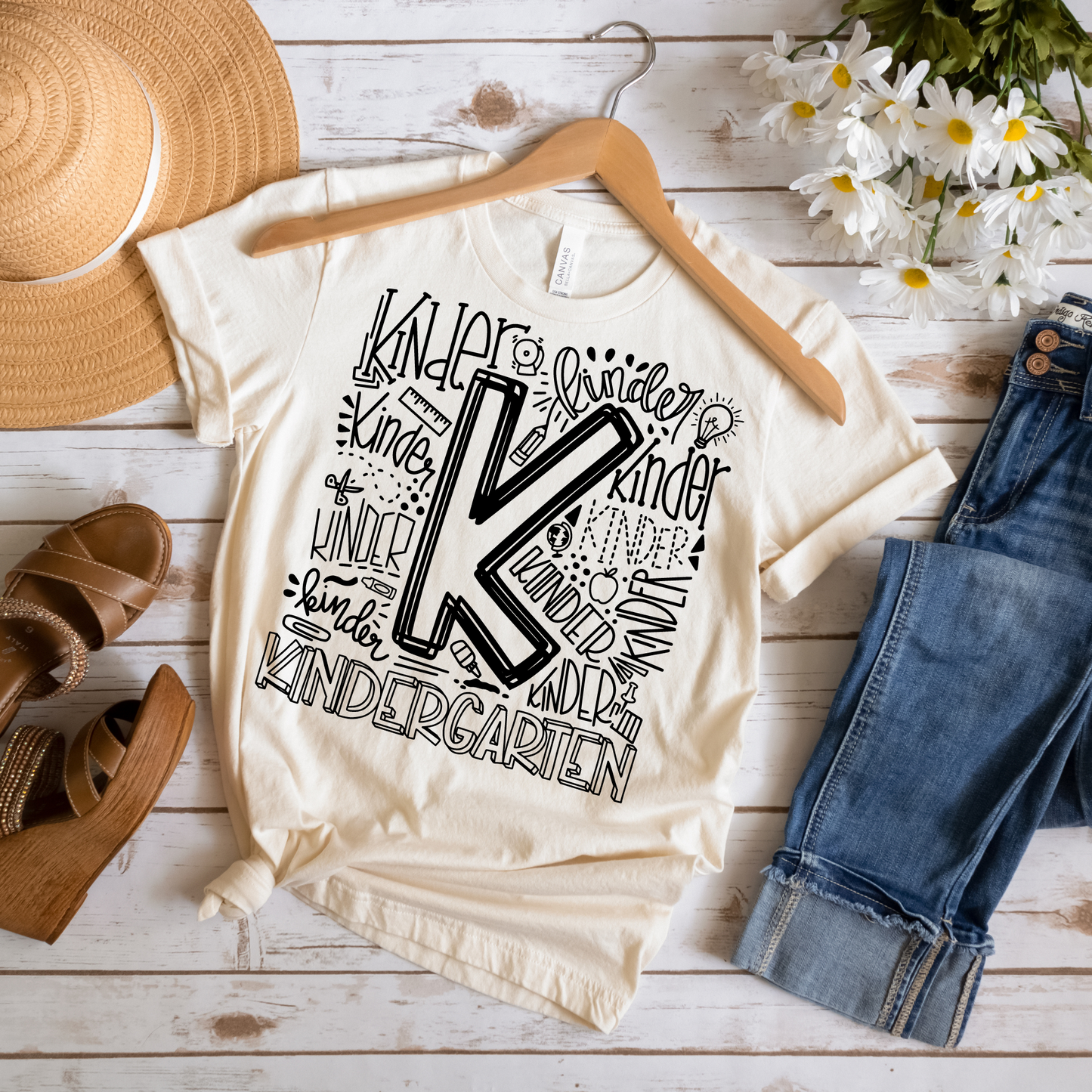 Kindergarten Typography Design Tee