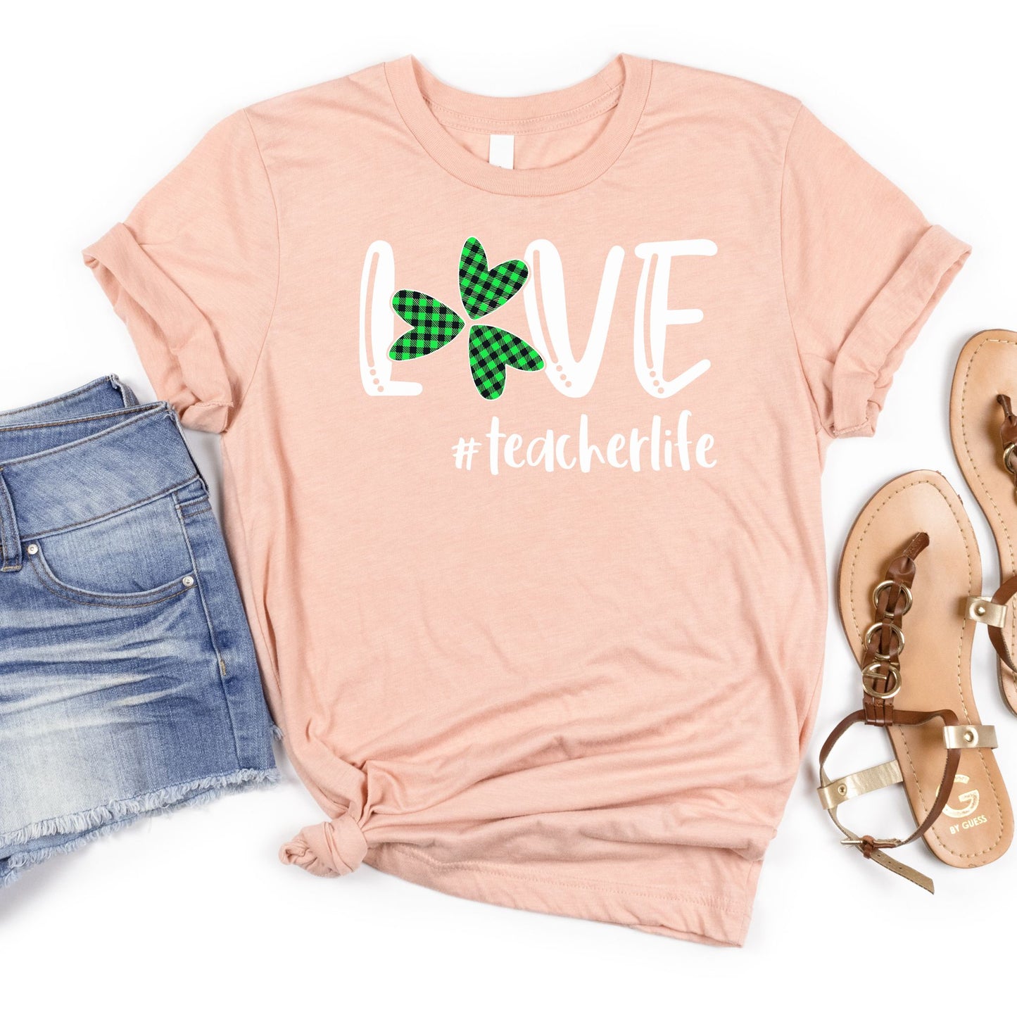 Love #teacherlife Shamrock Tee