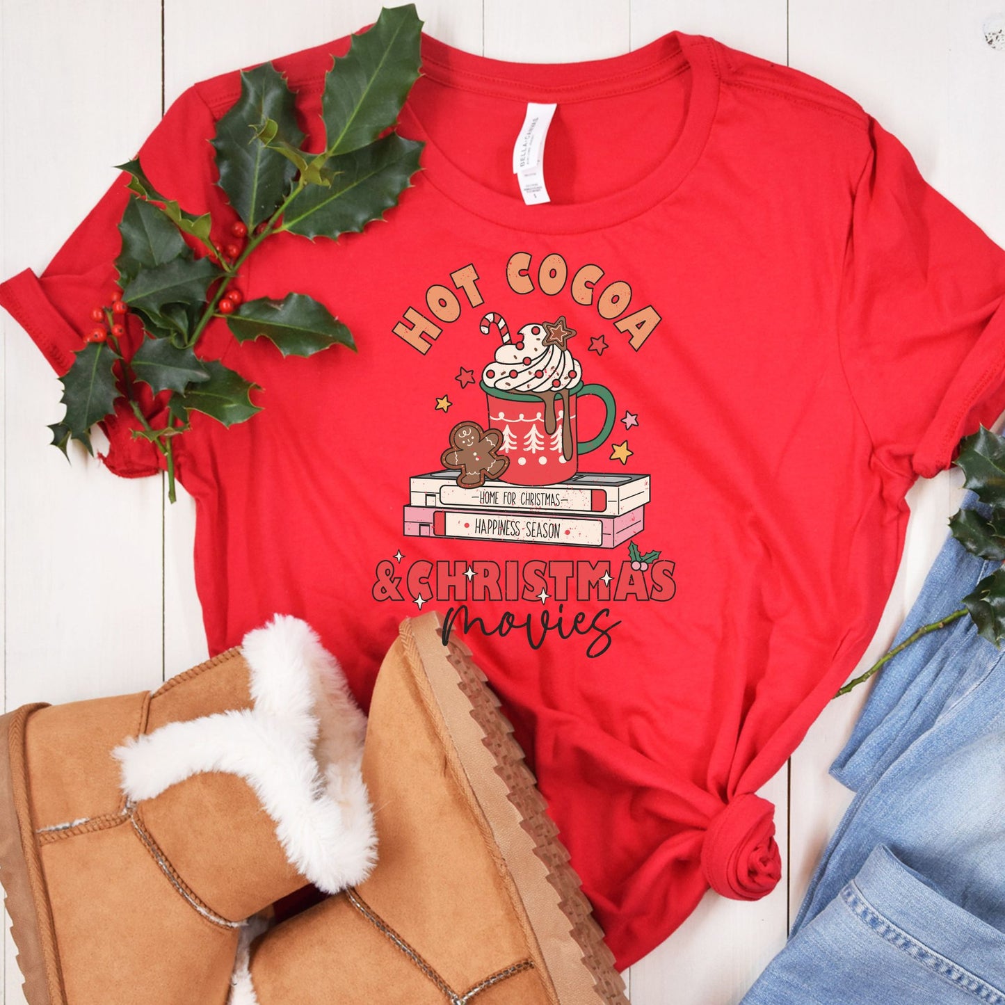 Hot Cocoa and Christmas Movies Tee