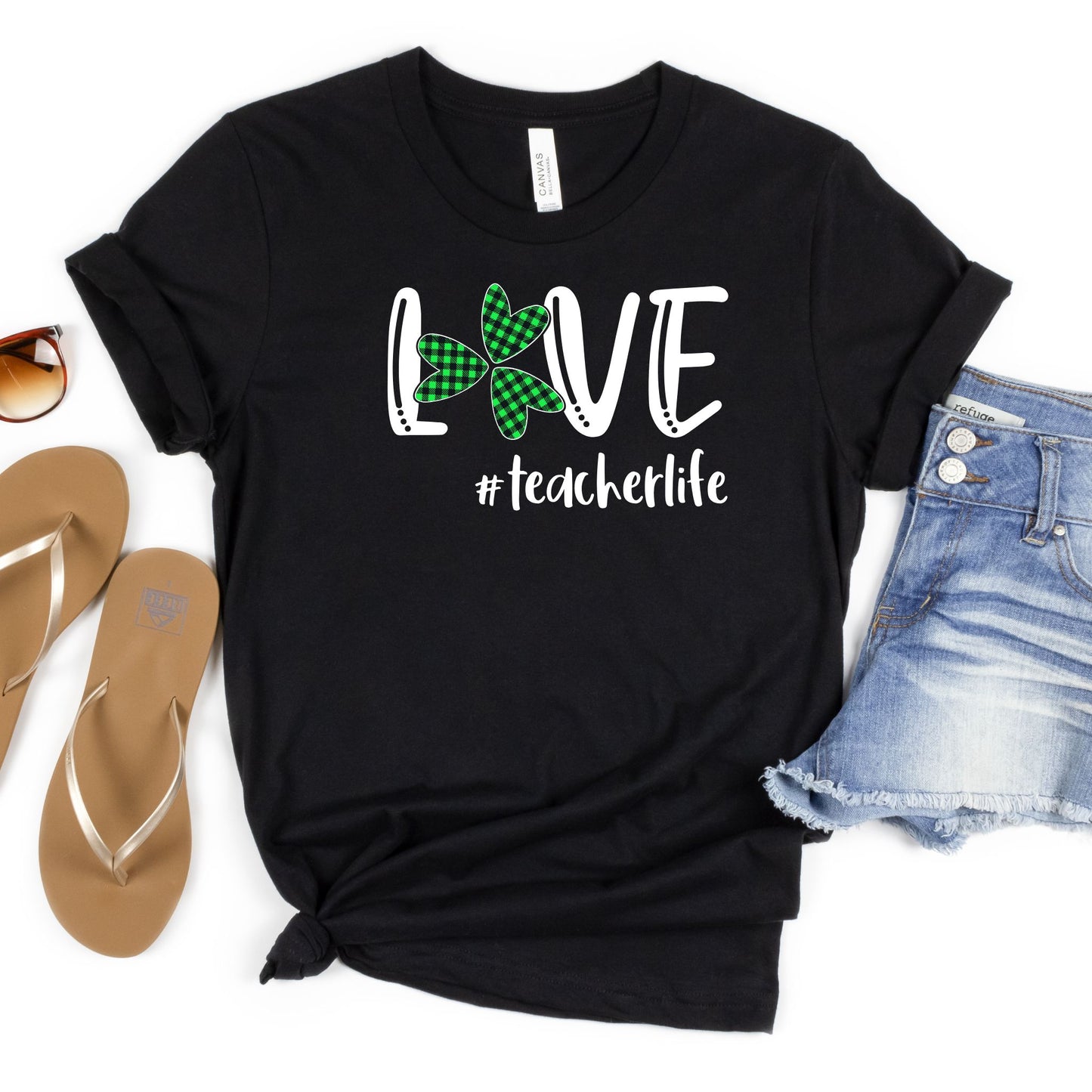 Love #teacherlife Shamrock Tee