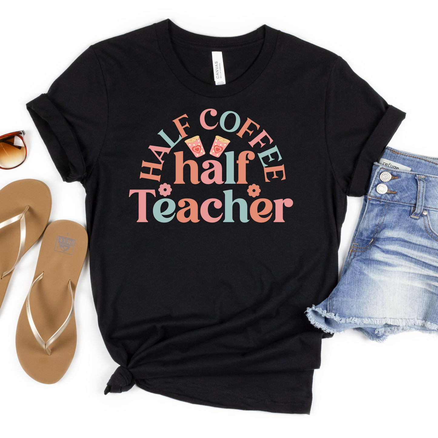 Half Coffee Half Teacher Tee