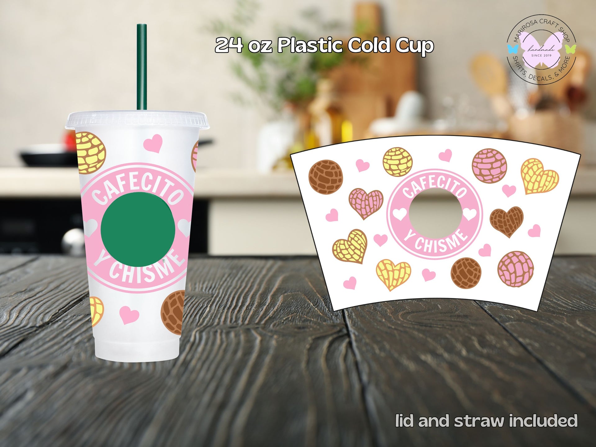 Starbucks cold cup tumbler Glitter vinyl AMIGAS CAFECITO Y CHISME