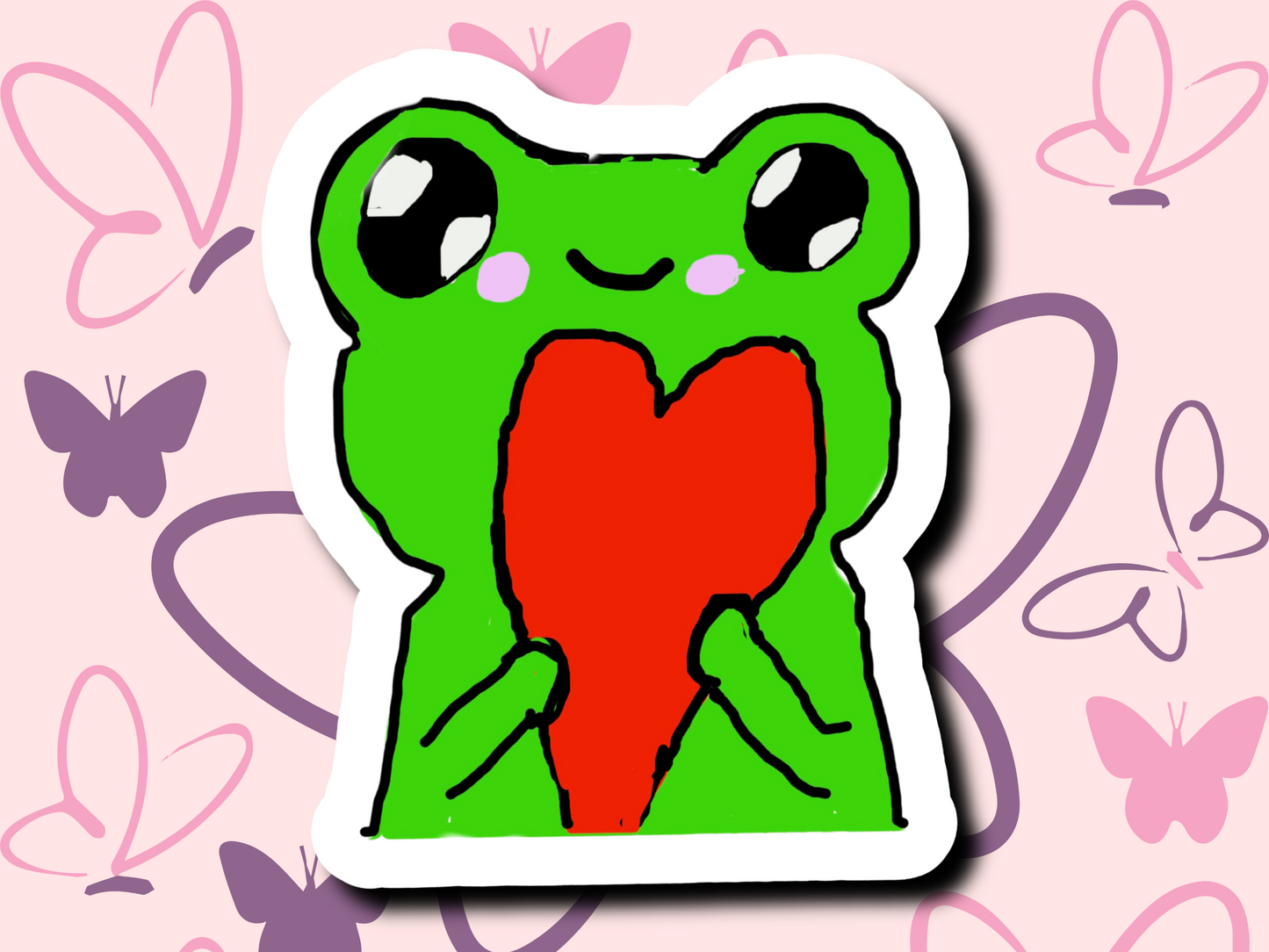 Froggy Heart Sticker