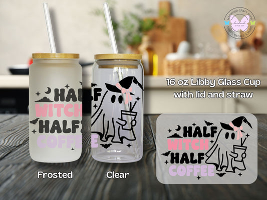 Half Witch Half Coffee Libby Glass - MariROsa Craft Shop