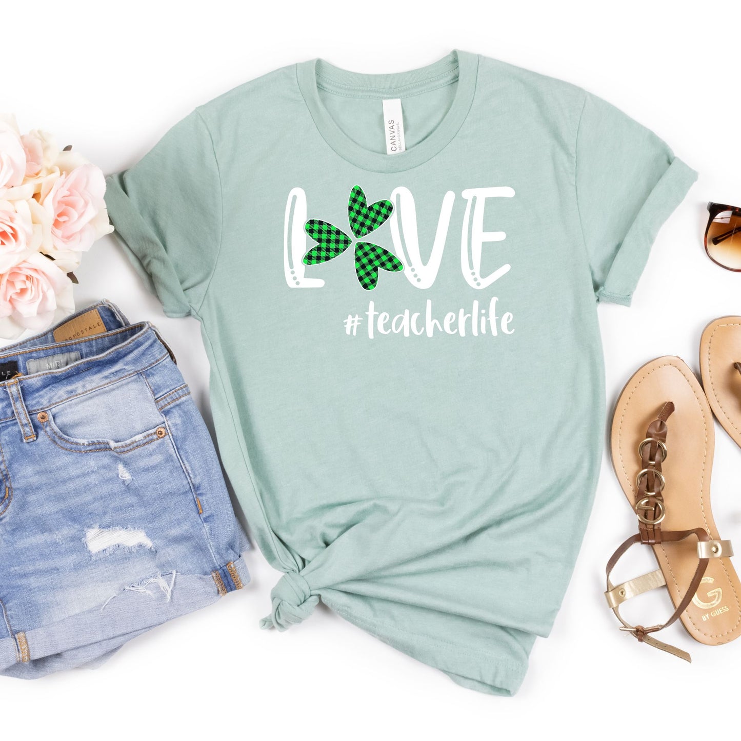 Love #teacherlife Shamrock Tee