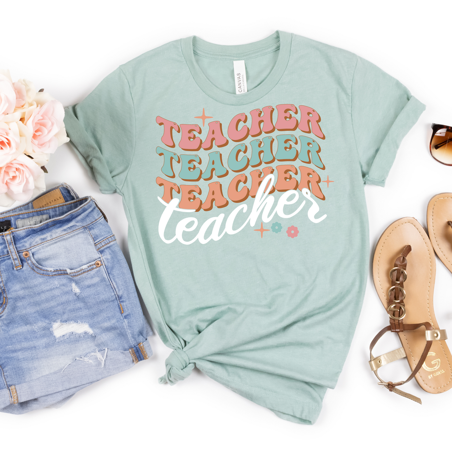 Repeat Teacher Pattern Tee