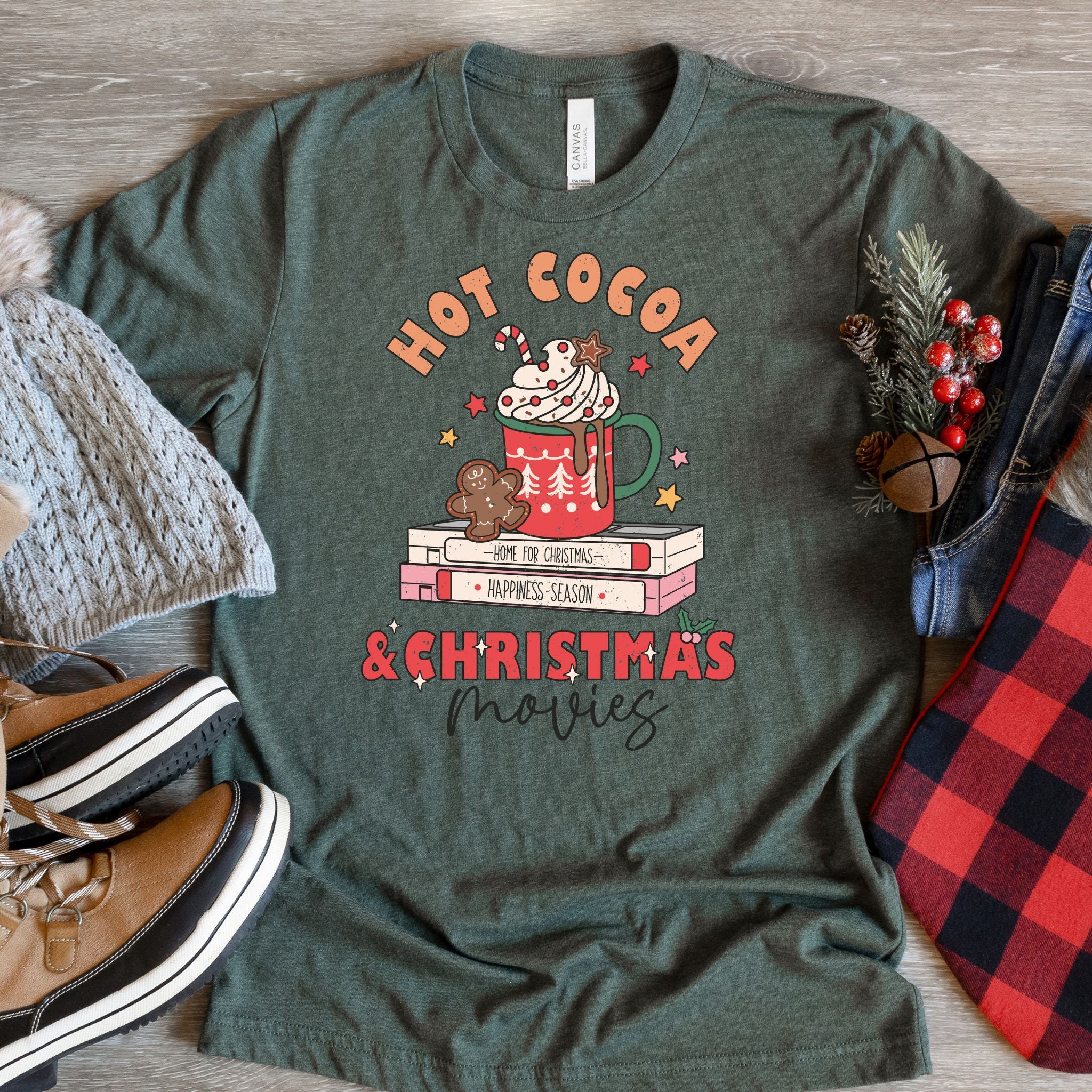 Hot Cocoa and Christmas Movies Tee