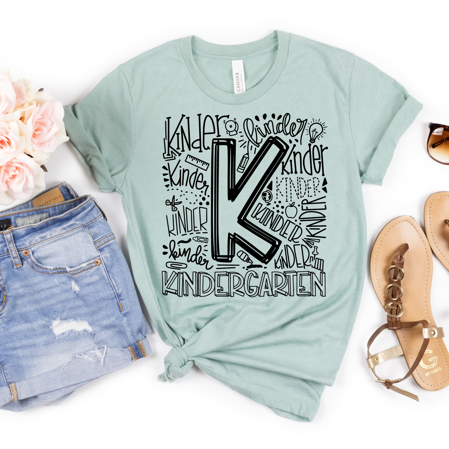 Kindergarten Typography Design Tee