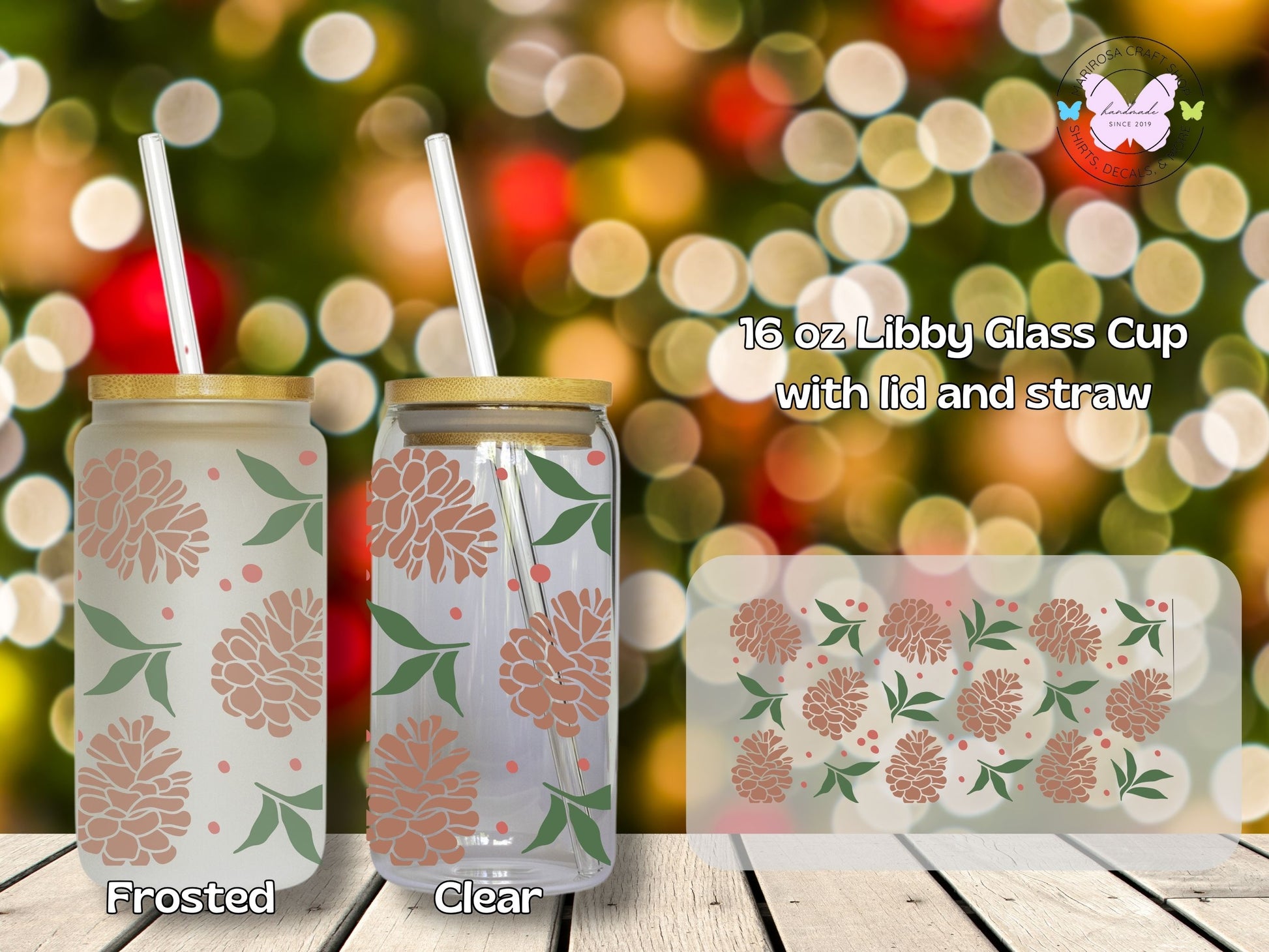 Holiday Acorns Libby Glass - MariROsa Craft Shop