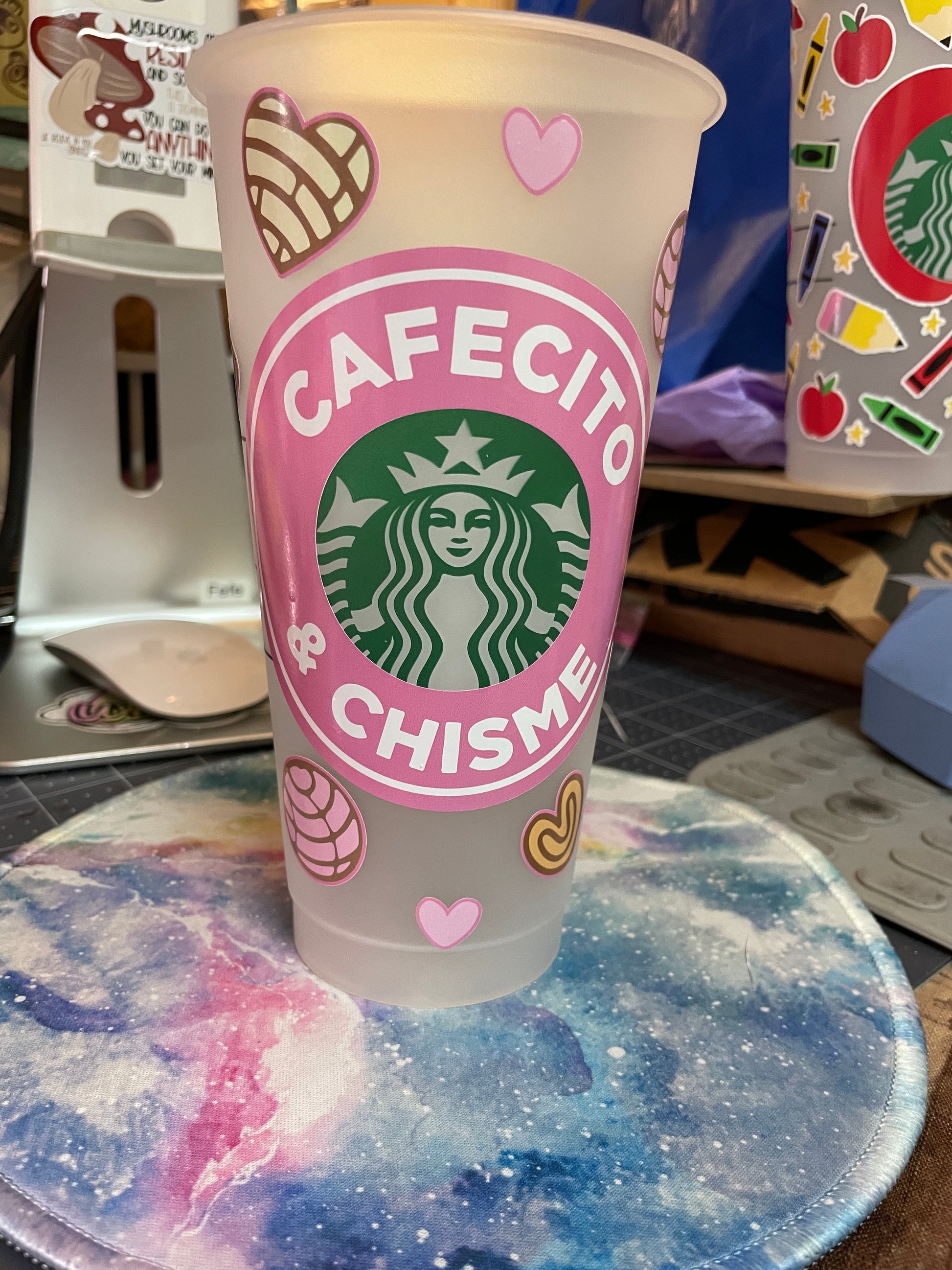 Starbucks Cup Color Changing Cafecito & Chisme Pan Dulce 