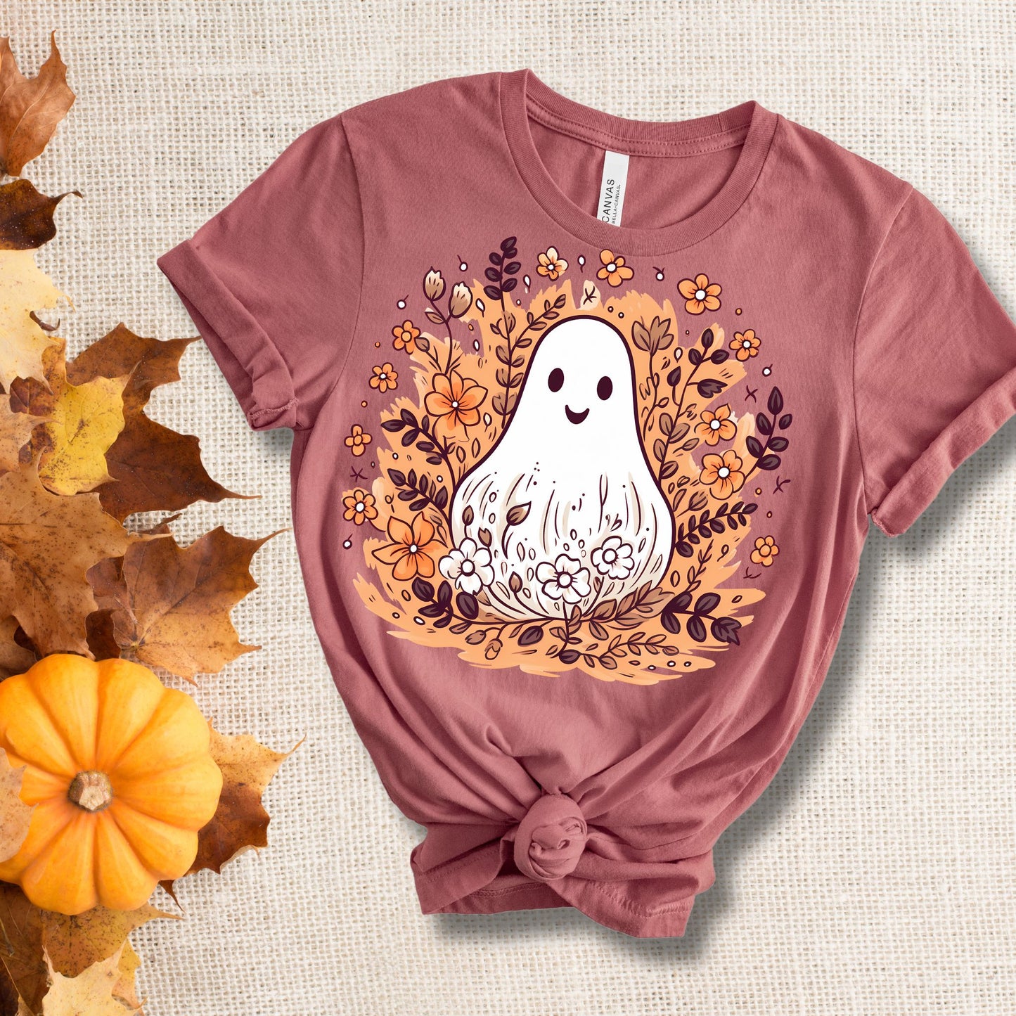 Ghost Fall Flowers Tee - MariROsa Craft Shop