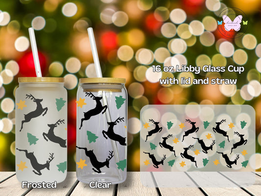 Reindeer Christmas Libby Glass - MariROsa Craft Shop
