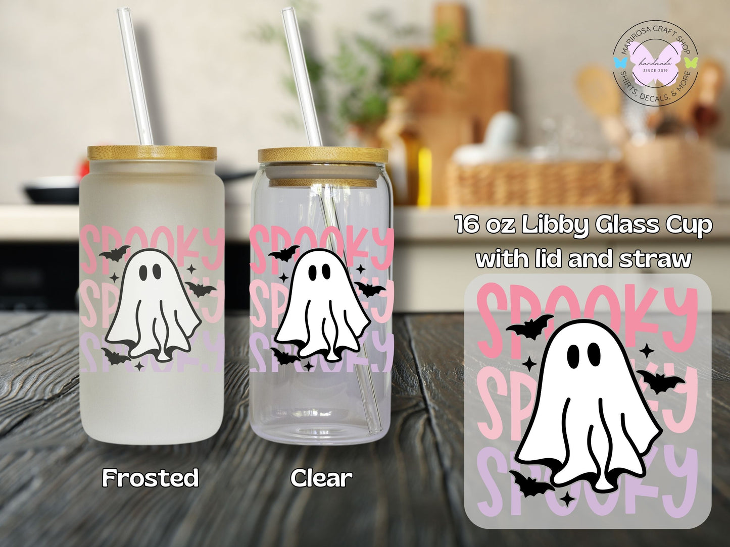 Spooky Ghost Libby Glass - MariROsa Craft Shop