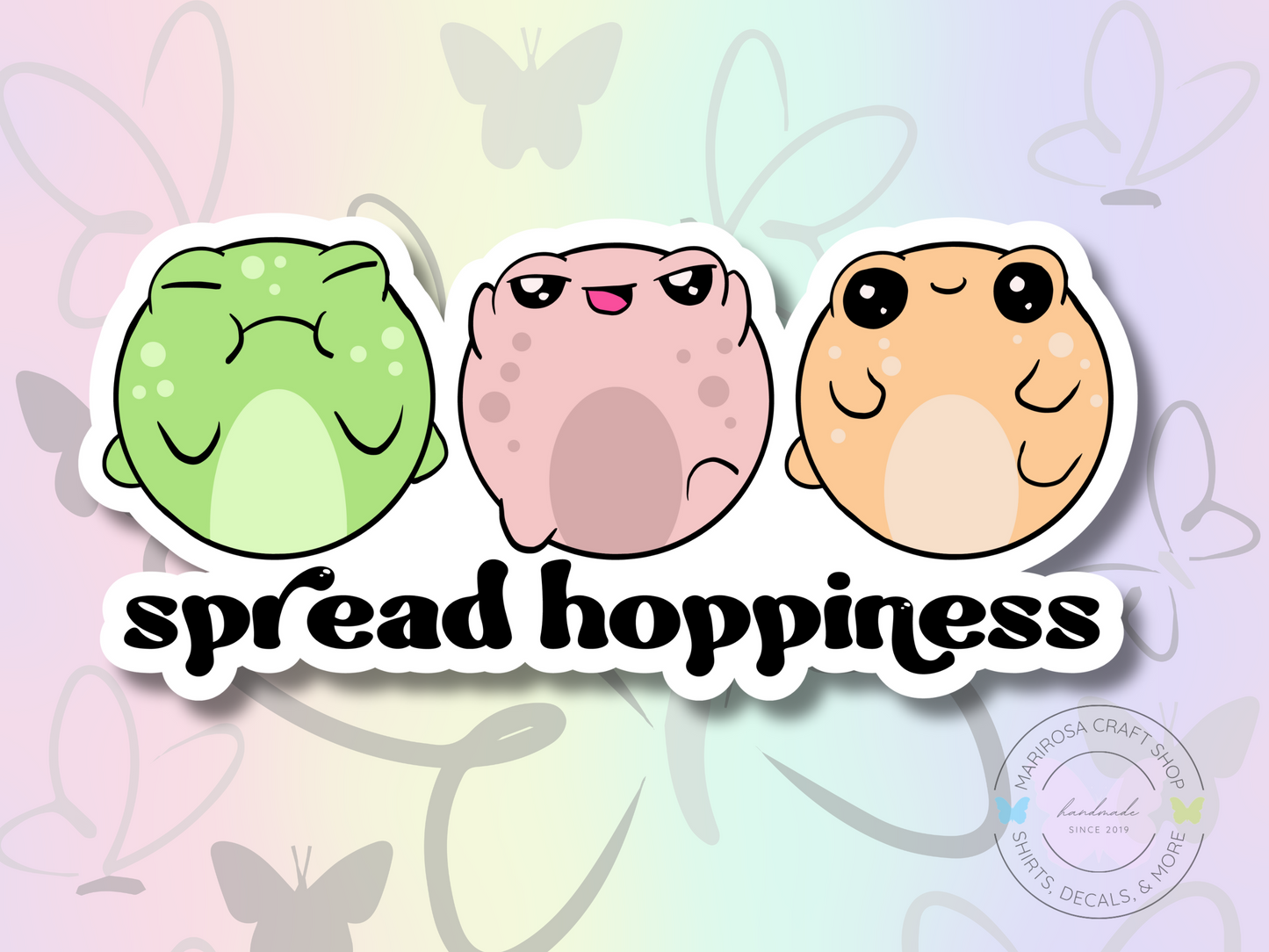 Spread Hoppiness Frog Sticker