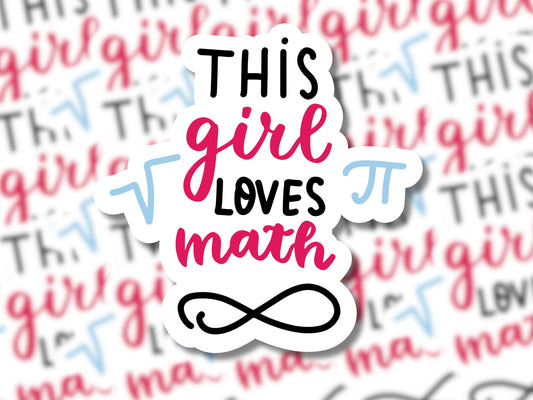 This Girl Loves Math Sticker