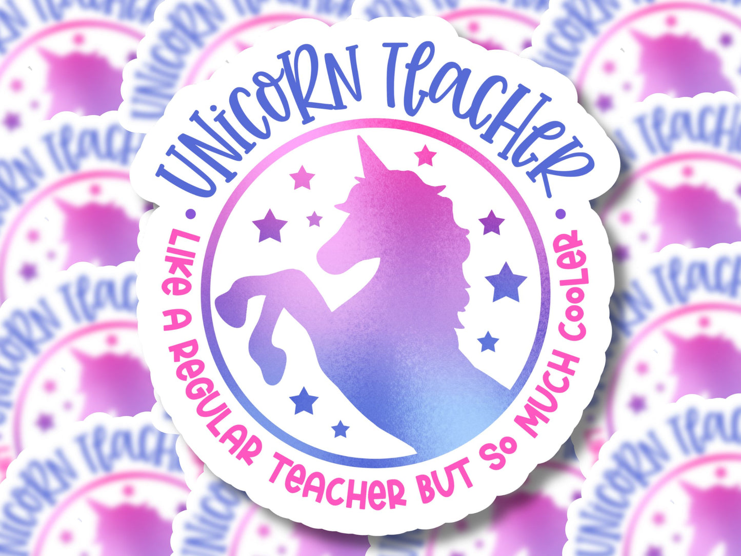 Unicorn Teacher Sticker