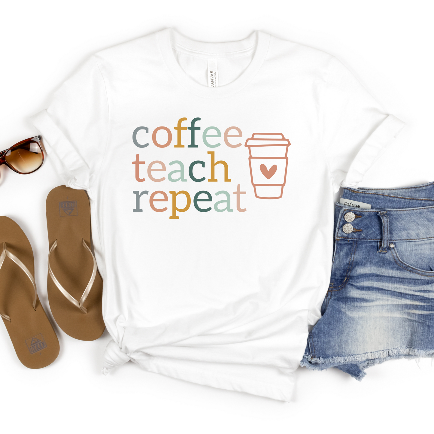 Coffee Teach Repeat Tee