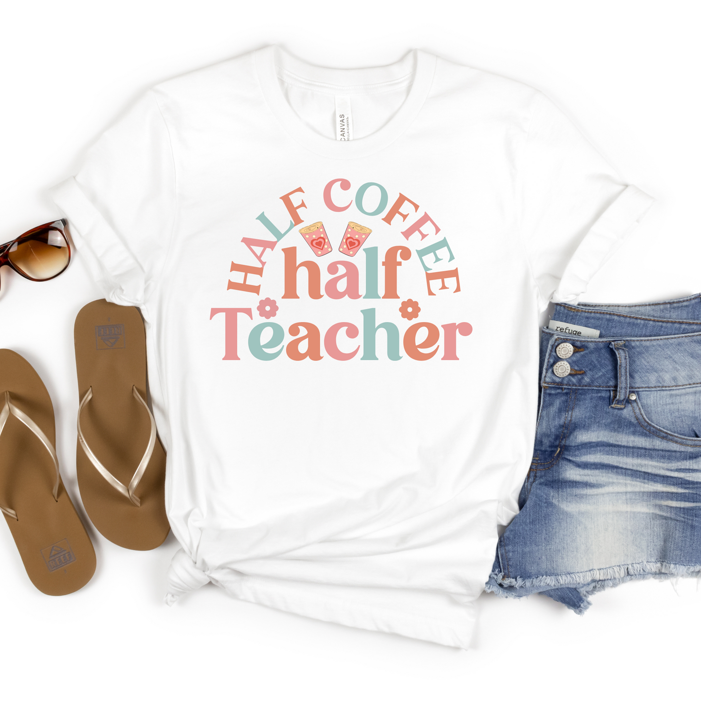 Half Coffee Half Teacher Tee